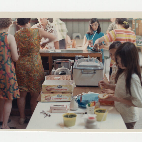 RECREATION - Selkirk - Selkirk Fair, Concession, Archives of Manitoba, 1969 kids at the concession stand at the fair