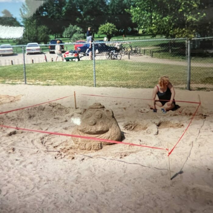 Sand Bear, Date Unknown, Selkirk Museum Collection Sand castle shaped as a bear head