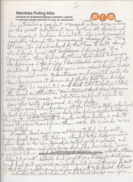 Selkirk Bridge Letter 2, Date Unknown, Peter Hall