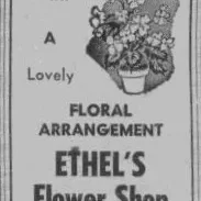 Newspaper ad for Ethel's Flower shop