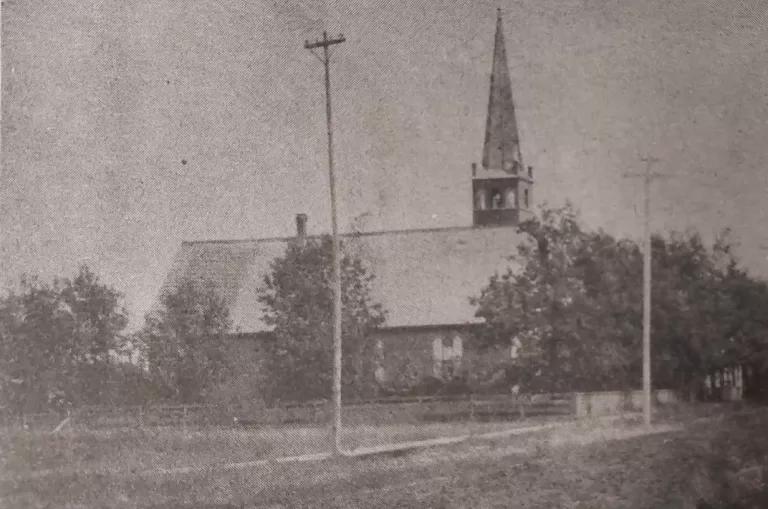 Knox Presbyterian Church Looking East on McLean Avenue, c1900, Selkirk Enterprise Centennial Edition 1982