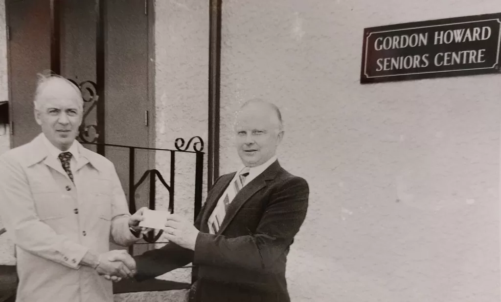 The Rotary Club Presents a Cheque to Gordon Howard Senior Centre, 1981, Selkirk Enterprise
