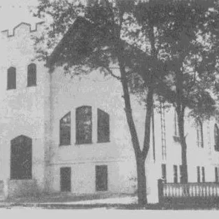 Black and white image of Selkirk United Church
