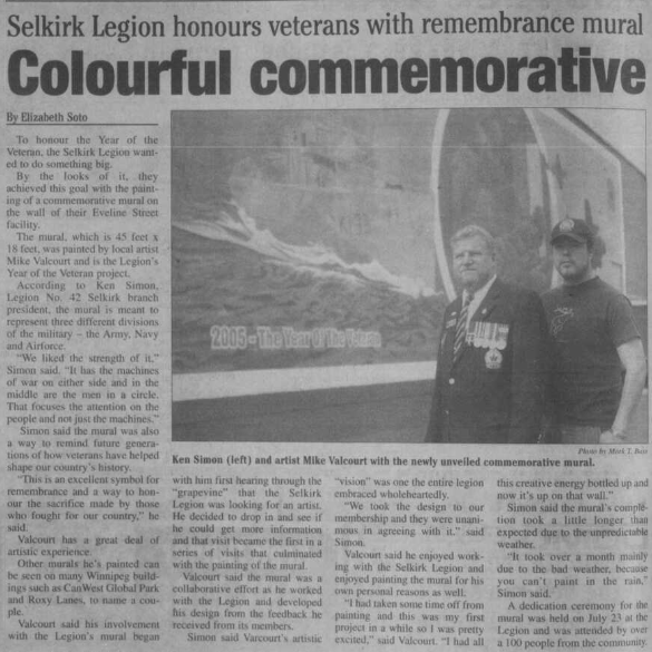 Selkirk Legion Honours Veterans with Remembrance Mural