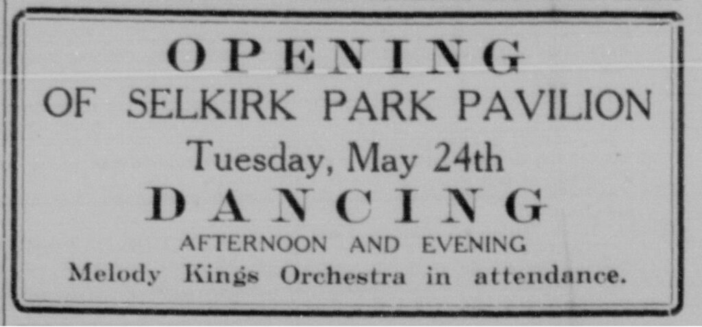 Selkirk Park Pavilion Opens for the Season