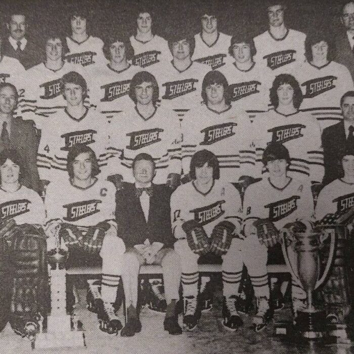 Selkirk Steelers sit posed for a group photograph