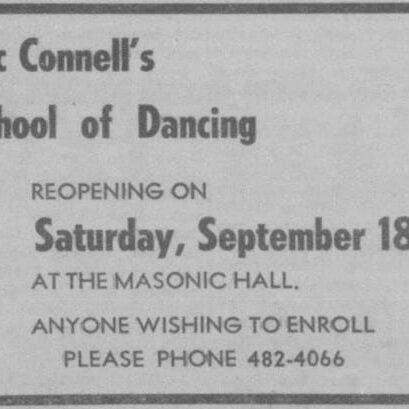 Mc Connoll's School of Dancing being held at the Selkirk Masonic Hall.