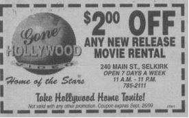 Coupon for Hollywood Video