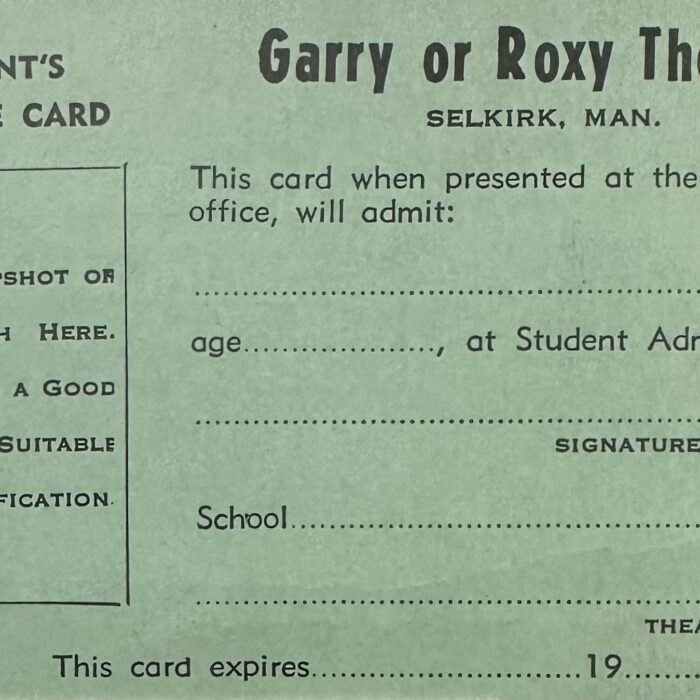 Student Privilege Card for Garry Theatre