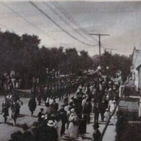 Group gathered on the Selkirk streets