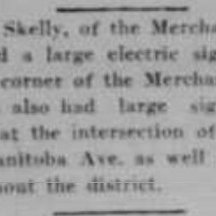 The Merchant's First Electrical Sign, 1929, Selkirk Weekly Record Newspaper clipping for the Merchant's hotel getting an Electrical sign