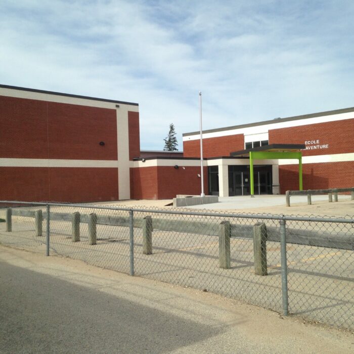 The New École Bonaventure still apart of Selkirk Junior High, 2015, Cecile Barrett Colour photo of the exterior of a school building
