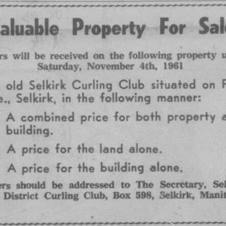 The Old Selkirk Curling Club Property For Sale