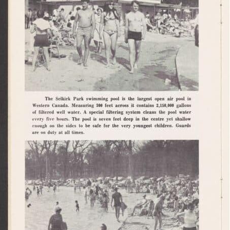 Selkirk Park Swimming Pool, Date Unknown, Town of Selkirk Brochure Article about Rotary Lake and how it is the largest open air pool in Western Canada.