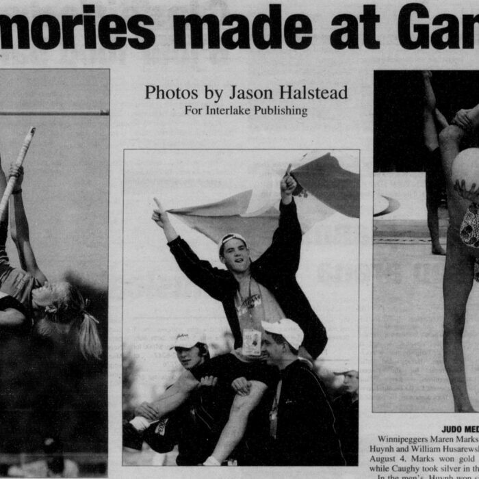 Newspaper article with text "Memories Made at Games"