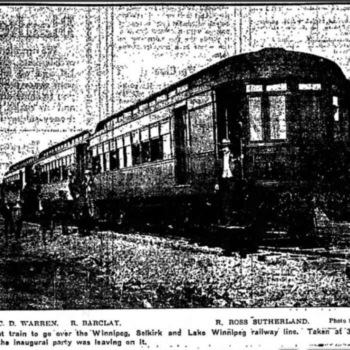 Black and white photo of a train car
