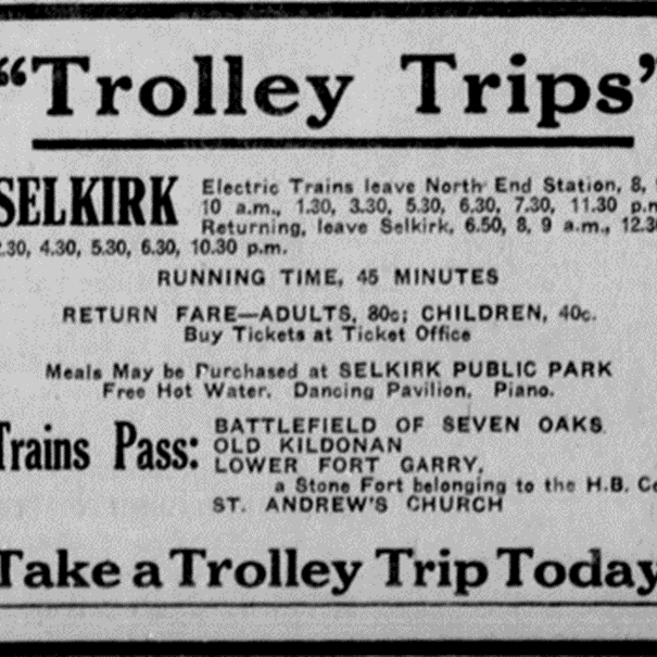 Advertisement for Trolley Trips.