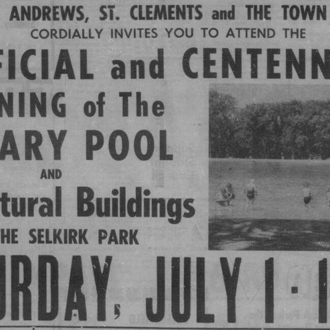 Official and Centennial Opening of the Rotary Pool, 1967, Selkirk Enterprise Black and white Newspaper Clipping