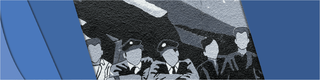 Picture of a mural depicting the member of the Dufferin Gang that were in the Air Force
