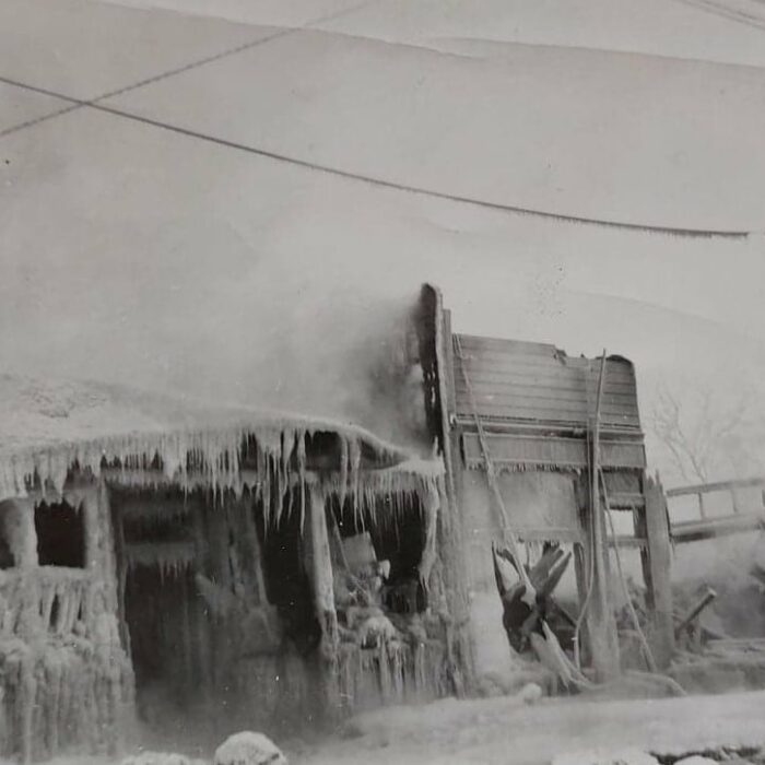 Morrisons Hardware on Manitoba Ave Winter Fire, 1943, Ted Wozny The burned Morrisons Hardware building