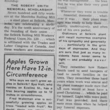 Newspaper article with the Rolling Mills Scholarship advertised