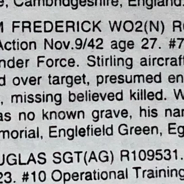 Frederick Gordon Obituary, 1942, Geoff Blackwood Obituary of William F. Gordon