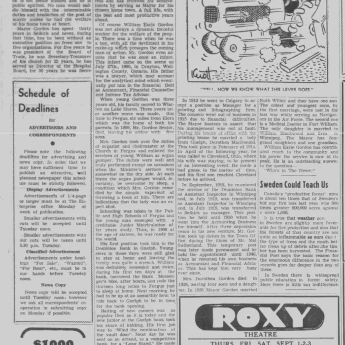 Who's In the News, 1949, Selkirk Enterprise Newspaper article called who's in the news from 1949