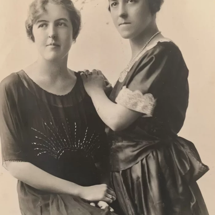 Ruth Hooker Portrait with Sister, Date Unknown, Joen Hadfield Photo of Ruth Hooker and her sister