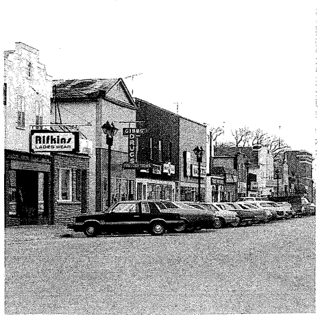 Manitoba Avenue with View of Previous Gibbs' Drugs, 1981, Robert Watson Photography, Selkirks First Hundred Years, Barry Potyodi View of Manitoba Avenue with Gibbs drugstore