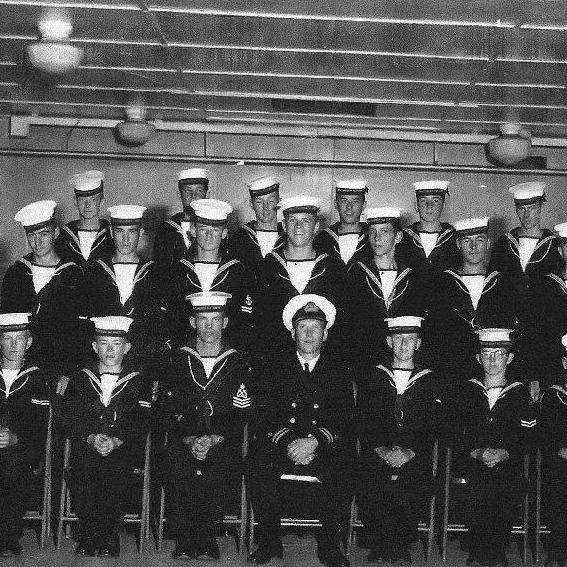Sea Cadets, 1954, Bill Shead A group of sea cadets posing in uniform