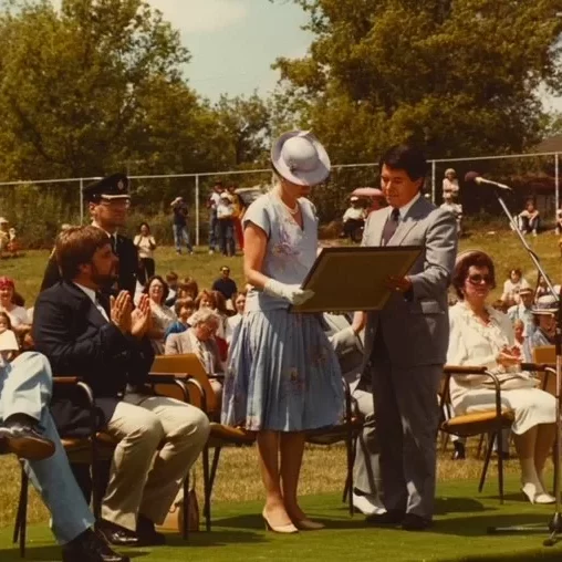 Princess Anne Visits Selkirk Park, 1982, Bill Shead Princess Anne in Selkirk Park
