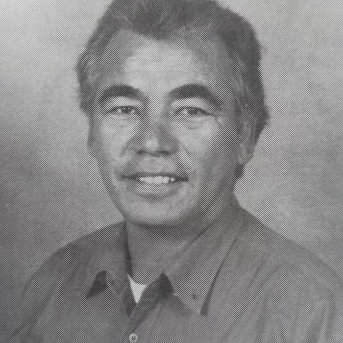 Jim Sinclair Executive Director, 1992, Selkirk Friendship Centre Booklet “25 Years of Bringing People Together” Black and white portrait of Jim Sinclair