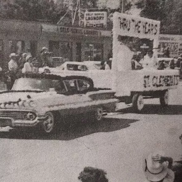 Fair Parade Float from St. Clements, 1962, Selkirk Enterprise Centennial Edition Black and white picture of the parade floats in the Selkirk parade