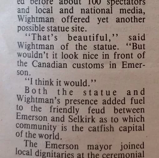 The Great Catfish Debate with Emerson, 1986, Susan Sprong Printed account of the great catfish debate