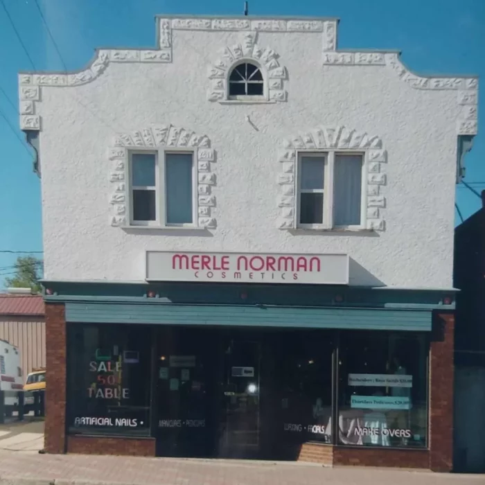 Coloured front view of Merle Norman cosmetics shop
