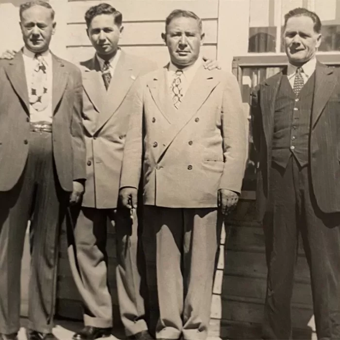 Black and white portrait of the Berk family