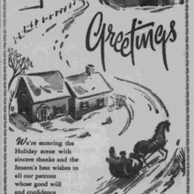Newspaper ad of greetings from the Rifkins department store