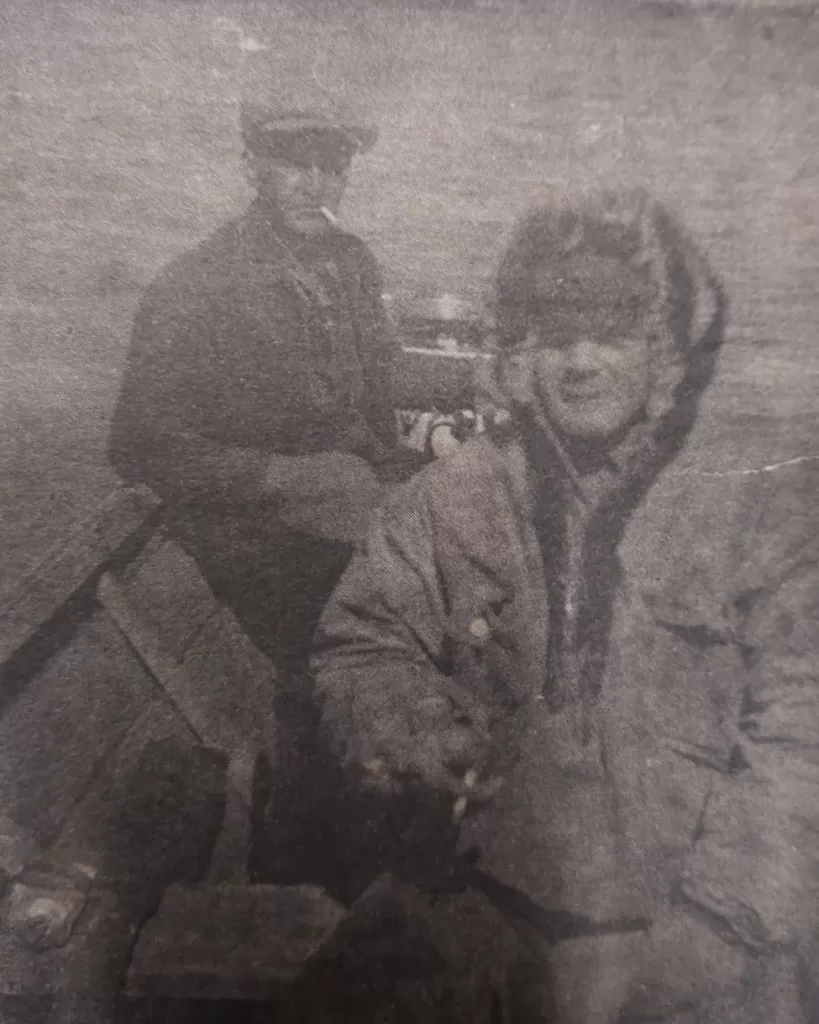 Harry Rifkin and Sam Bear at Devil's Creek, 1930, Selkirk Enterprise Centennial 1982