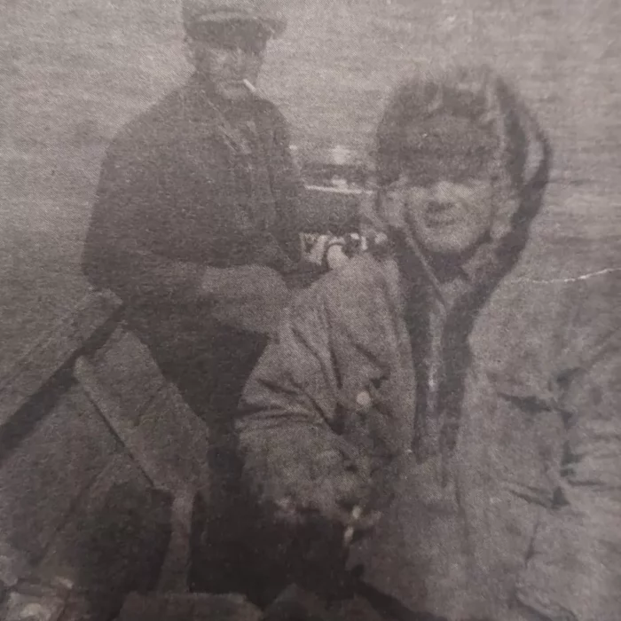 Black and white portrait of Harry Rifkin and Sam Bear