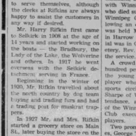 Newspaper article titled Rifkin's general store completely modernized