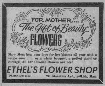 Mother’s Day Flowers, 1973, Selkirk Enterprise