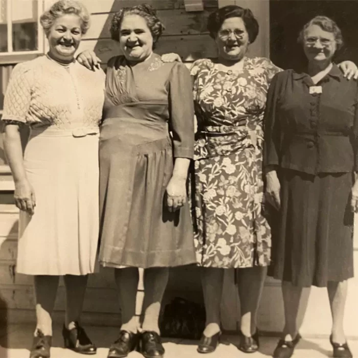 Black and white portrait of the Berk family