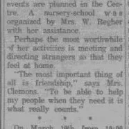 Newspaper article titled Amy Clemons Woman of the year
