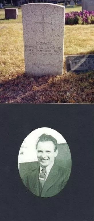 Gravestone and portrait of Edward-Ted Langois