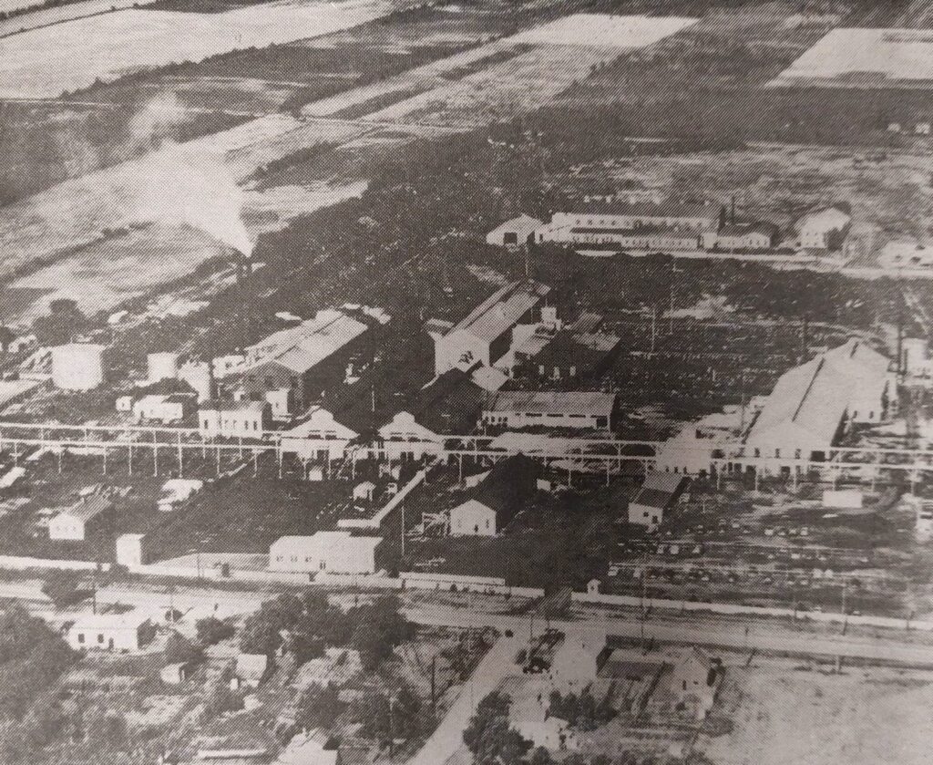 Aerial View of the Manitoba Rolling Mills with Farm Land in the Background, c1950s, Selkirk Enterprise Centennial Edition, 1982