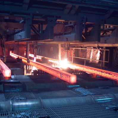 Casting Steel Mechanical Technology Creating 3 Billets Simultaneously, Date Unknown, Gerdau Casting steel inside the Manitoba Rolling Mills
