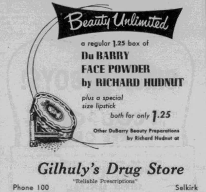 Gilhuly Drug Store Ad, 1953, Selkirk Enterprise