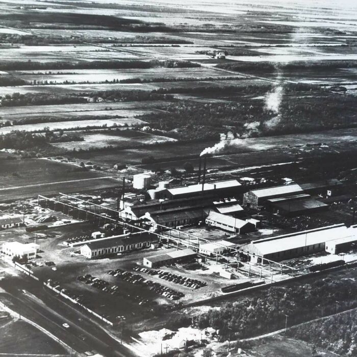 Manitoba Rolling Mill Aerial View 2, 1952, Peter Hall Another angle of the Manitoba Rolling Mills aerial view