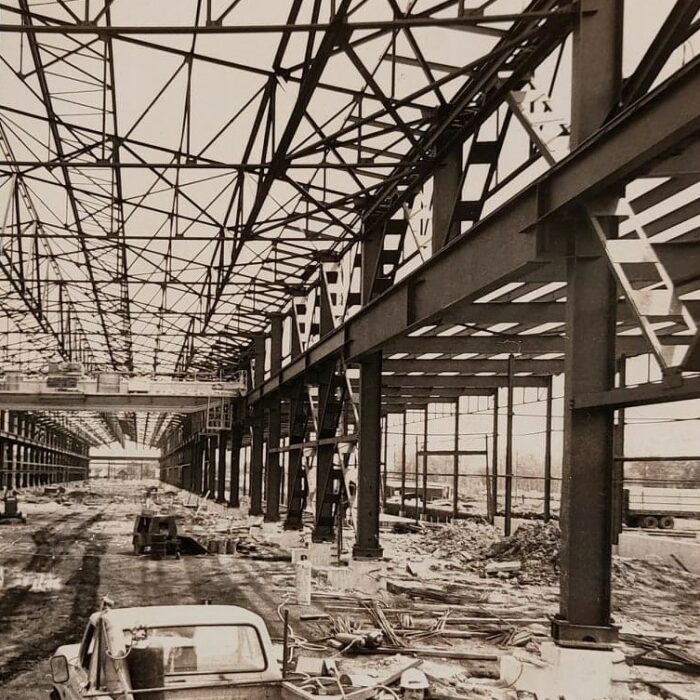 Interior of the Manitoba Rolling Mills while under construction