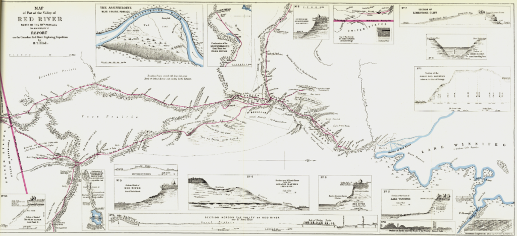 Map of Part of the Valley of Red River North of the 49th Parallel, Date Unknown, H.Y. Hind